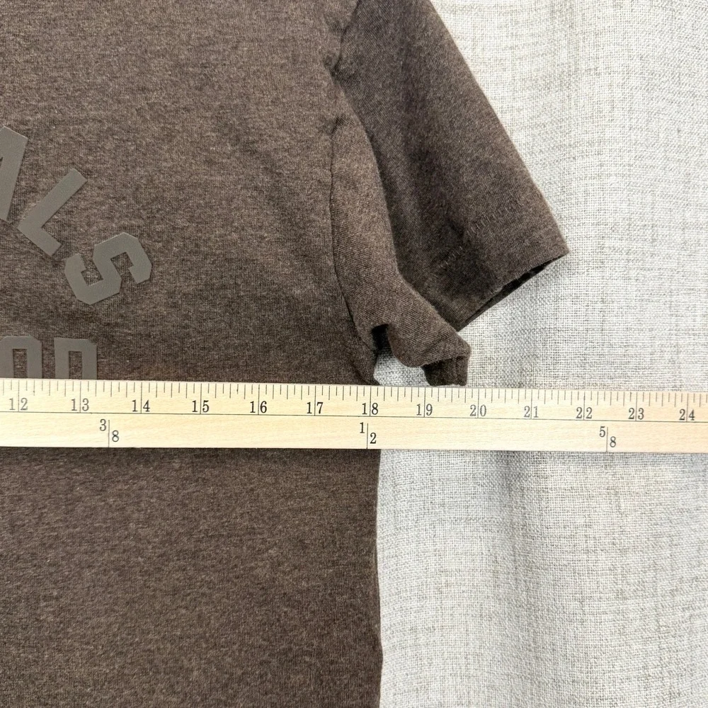 Essentials Fear of God Kids Brown Logo T-Shirt 6/7 Heather Wood Streetwear Boxy